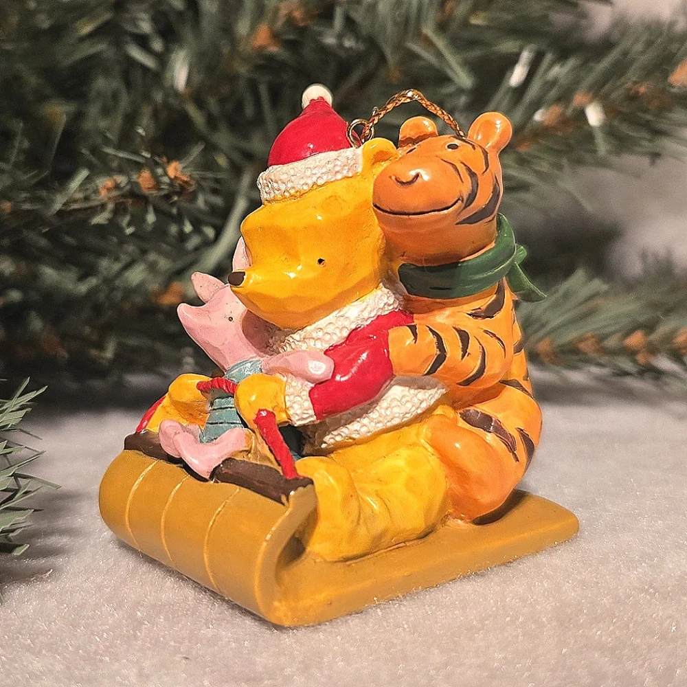 VTG Disney MCF Classic Winnie the Pooh Tigger Piglet Taboggan Sled Ornament